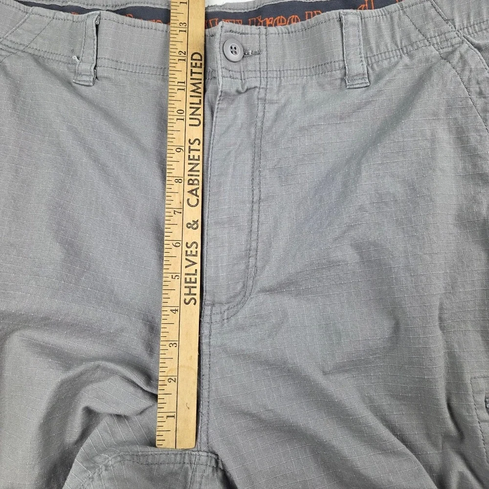 WearFirst Cargo Shorts Mens 38 Gray Ripstop Multi-Pocket Casual Excellent